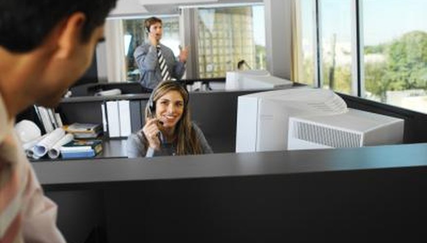 Coworkers making eye contact Coworkers making eye contact