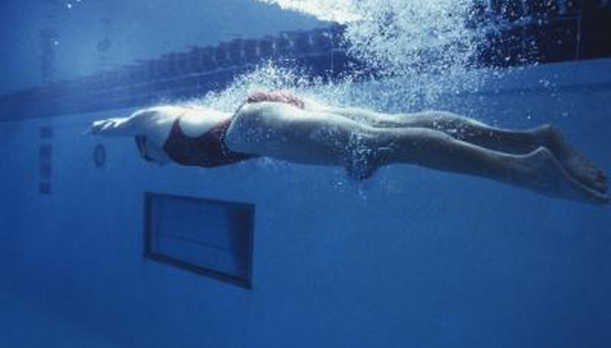 Swimming laps. Swimming laps.