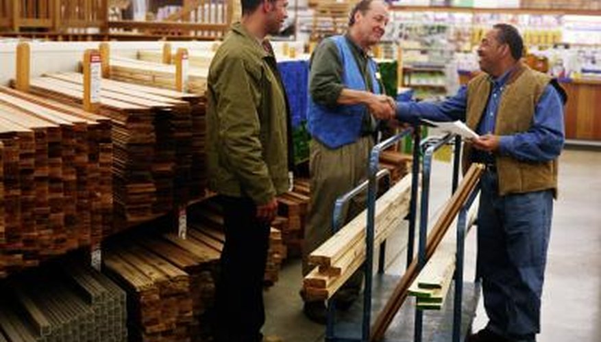 A home improvement store salesperson can help you with materials. A home improvement store salesperson can help you with materials.