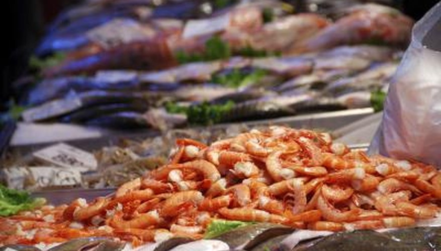 Fresh shrimp at market Fresh shrimp at market