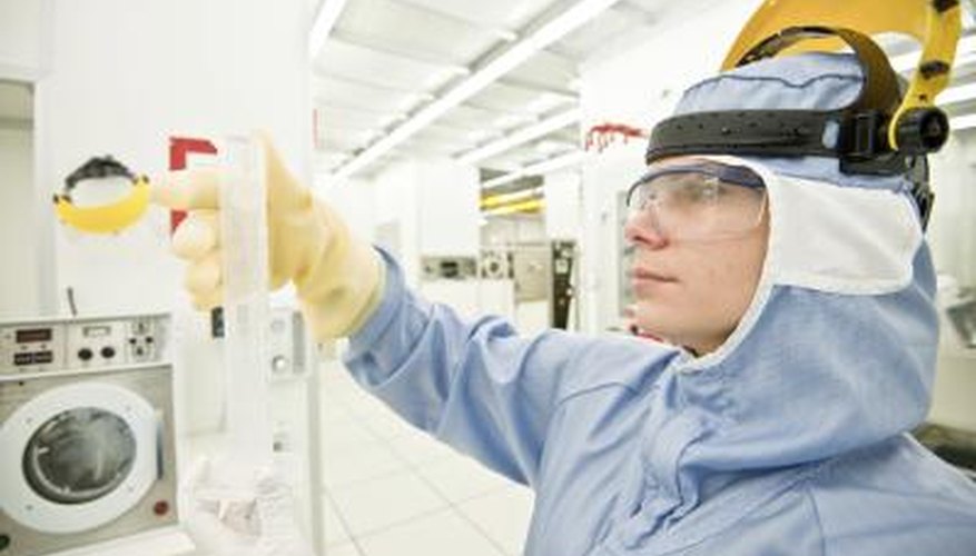 Woman in lab with acetone Woman in lab with acetone