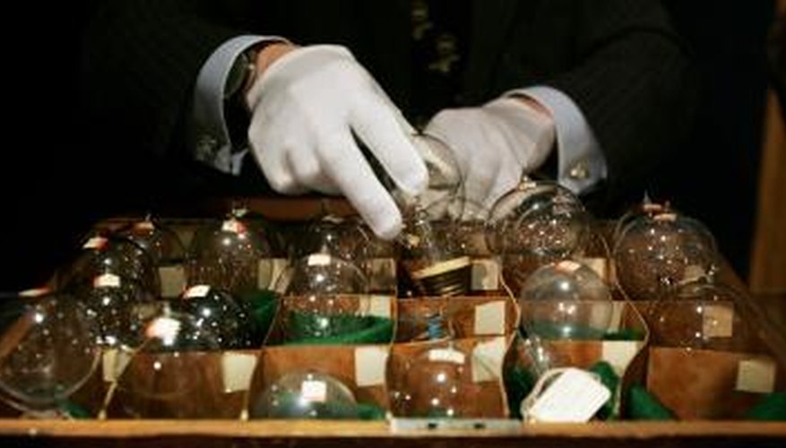 Photo Credit: Bruno Vincent/Getty Images News/Getty Images A collection of actual Thomas Edison's electric lamps used during a 1890 copyright court case