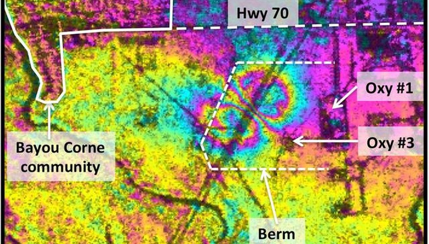 NASA radar imaging reviewed later shows the Bayou Corne sinkhole forming.