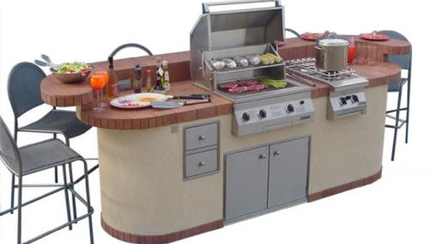 A fine BBQ grill island A fine BBQ grill island