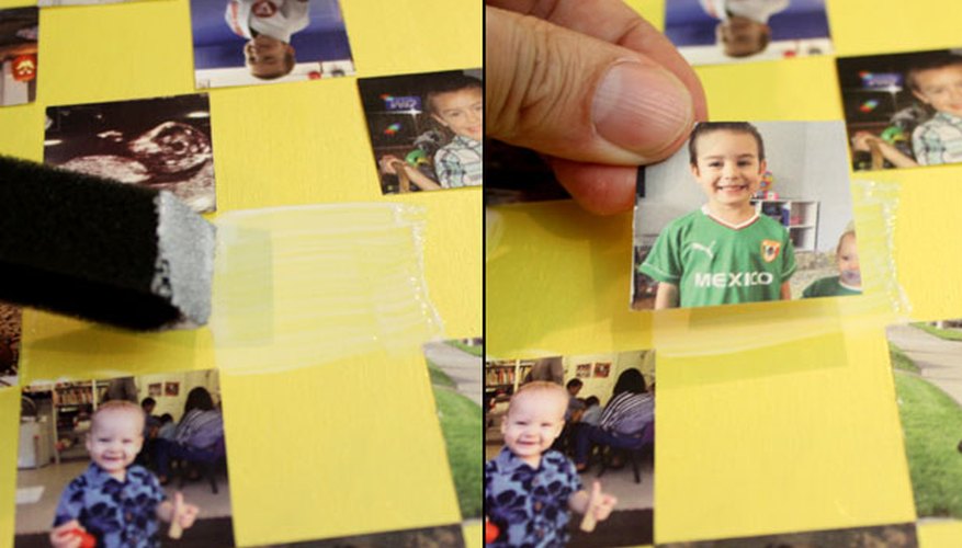 Glue down each photo Glue down each photo