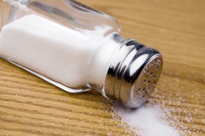 Salt spilling out of a shaker