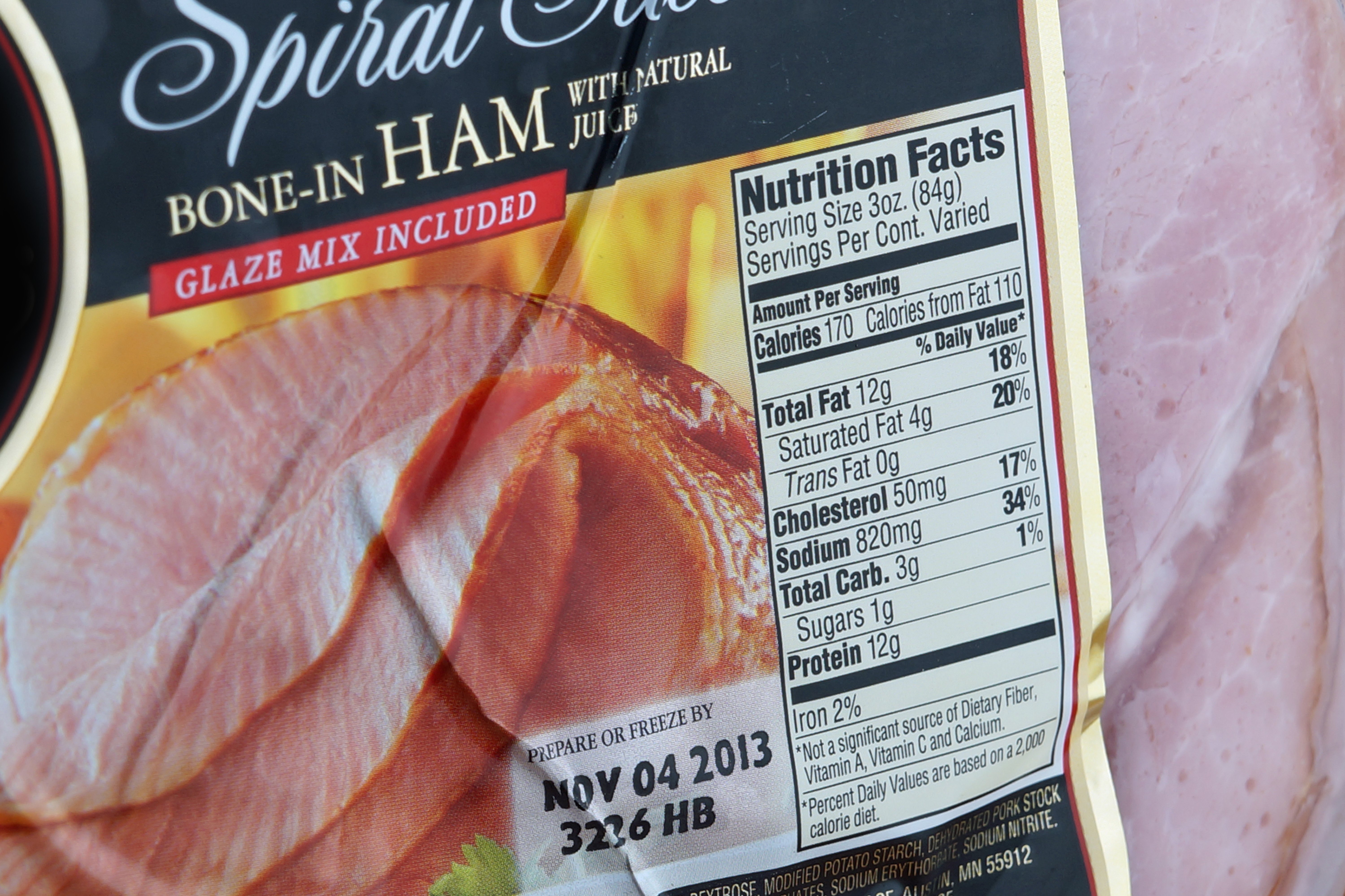 frozen ham shelf life