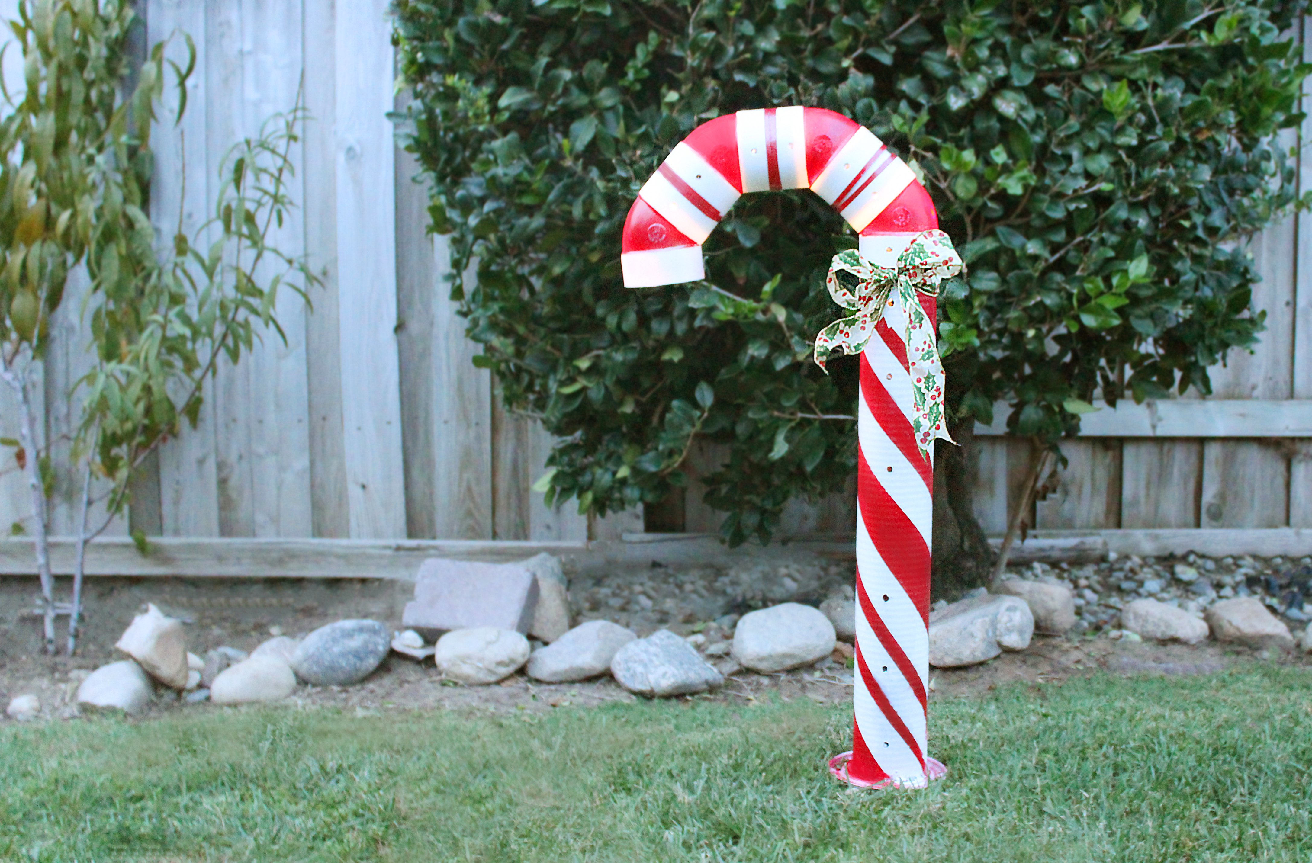 How to Make a Lighted PVC Candy Cane Decoration | eHow